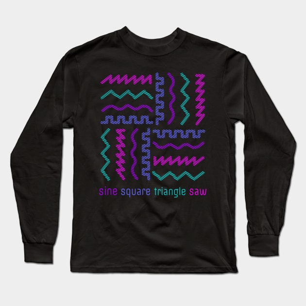 Synthesizer Waveform Long Sleeve T-Shirt by Mewzeek_T